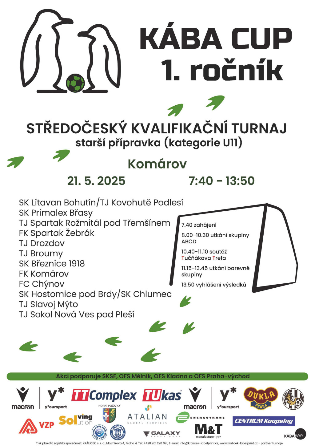 Kába cup 2025 - kvalifikační turnaj U11 v Komárově středa 21.5.2025 7:40